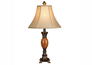 Image for Bronze/Amber Polyresin Table Lamp