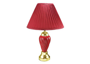 Image for Burgundy Ceramic Table Lamp