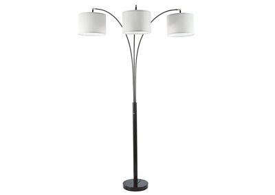 Image for Grey Shade/Black Base Floor Lamp