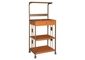 Image for Cherry Microwave Cart w/ 2 Outlets