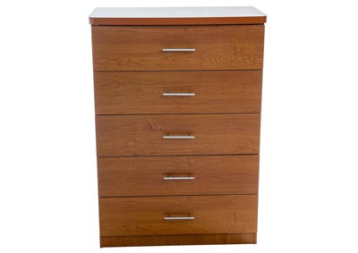 Image for Simone Cherry 5 Drawer Chest