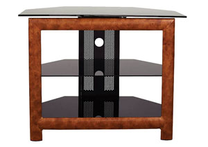Image for Wood/Black TV Stand w/Glass