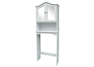 Image for White Mirrored Bathroom Space Saver