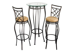 Image for Bronze Pub Table & 2 Stools