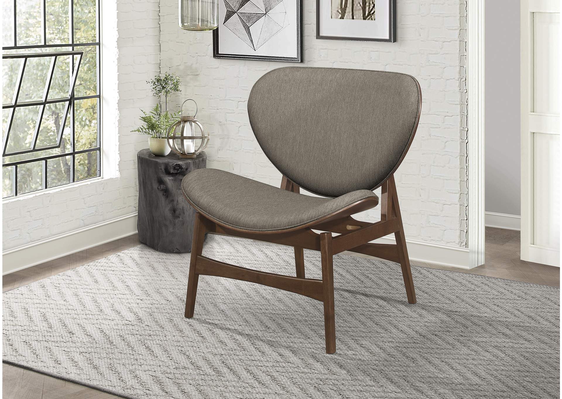 Savry Brown Gray Lounge Chair,Homelegance