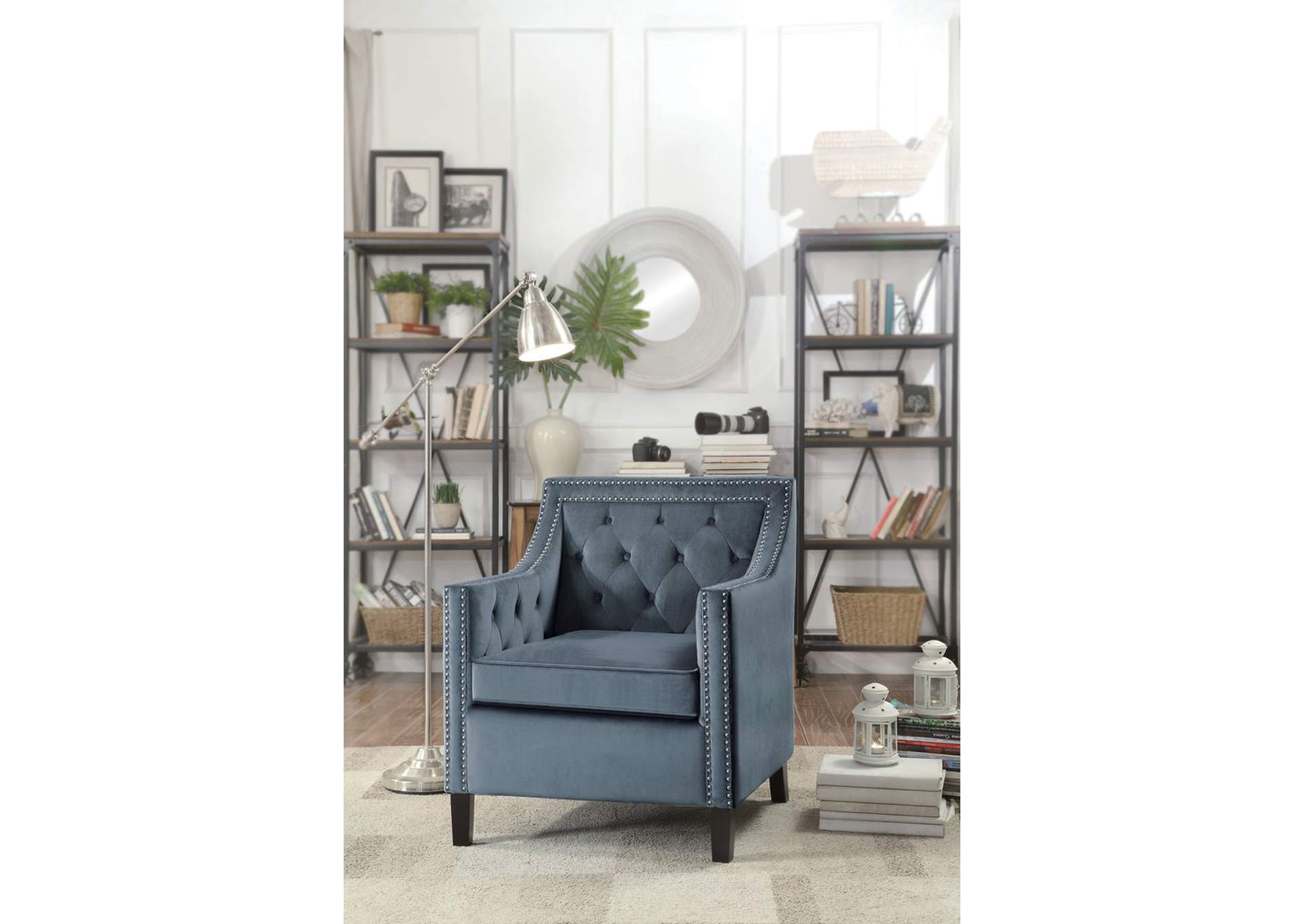 Gray Accent Chair W/ Nailheads,,Homelegance