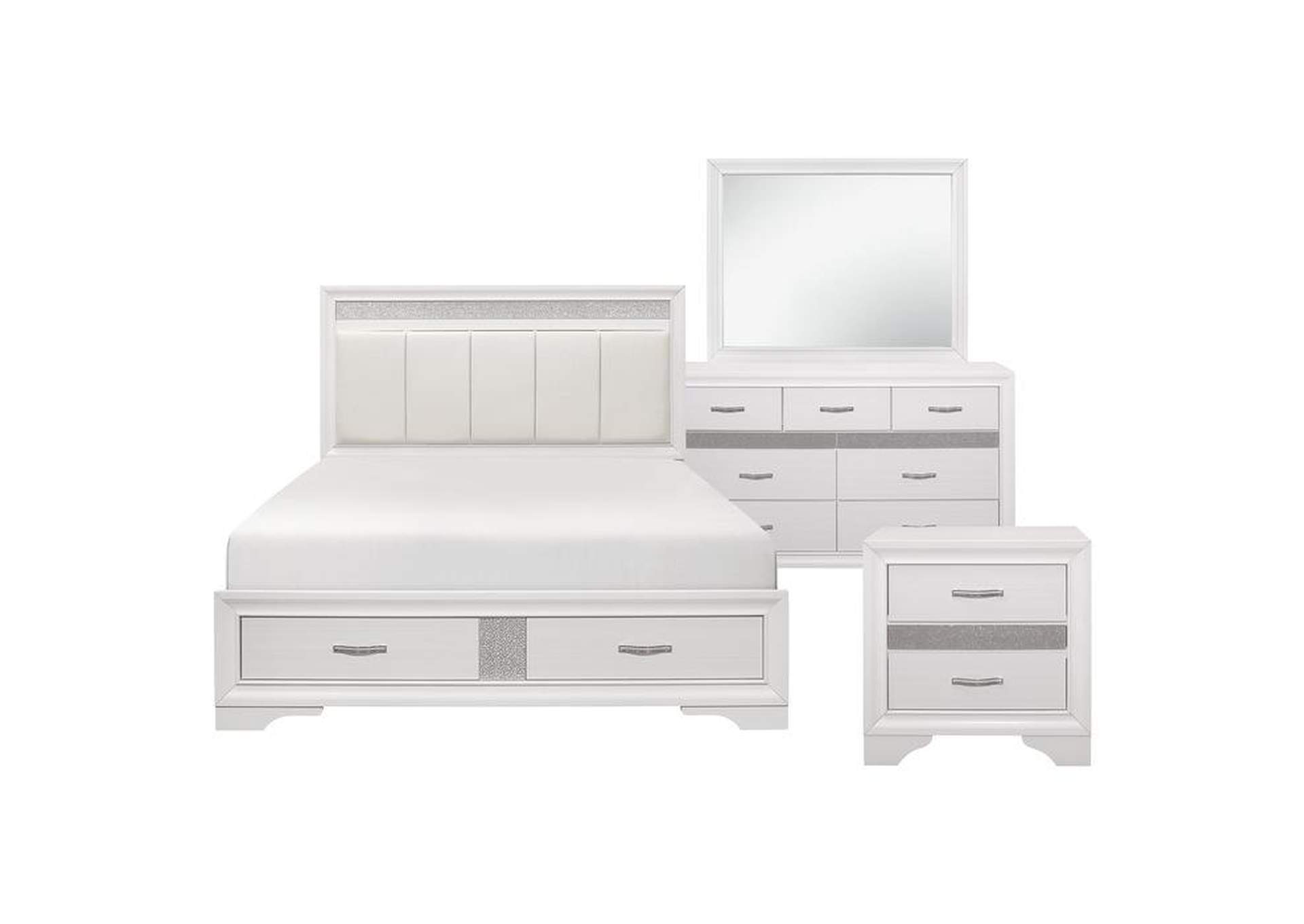 Luster 4 Piece Queen Bedroom Set,Homelegance