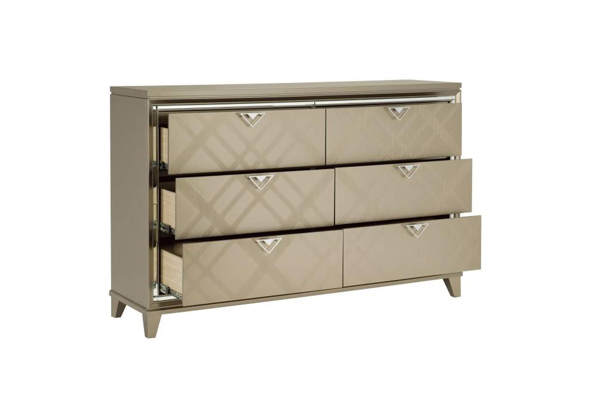 Bijou Dresser With Hidden Jewelry Drawers,Homelegance