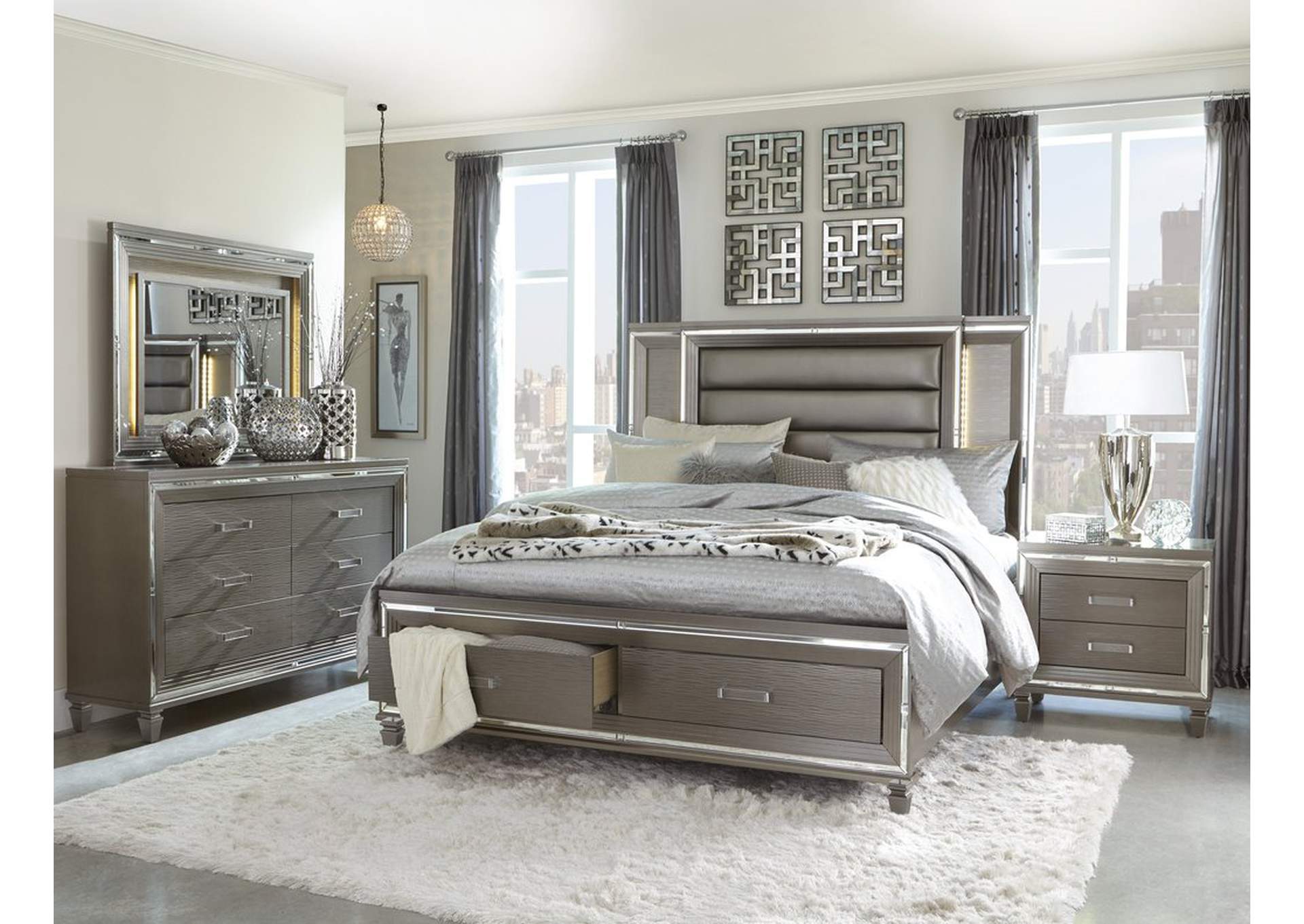 Night Stand, Dark Champagne,Homelegance