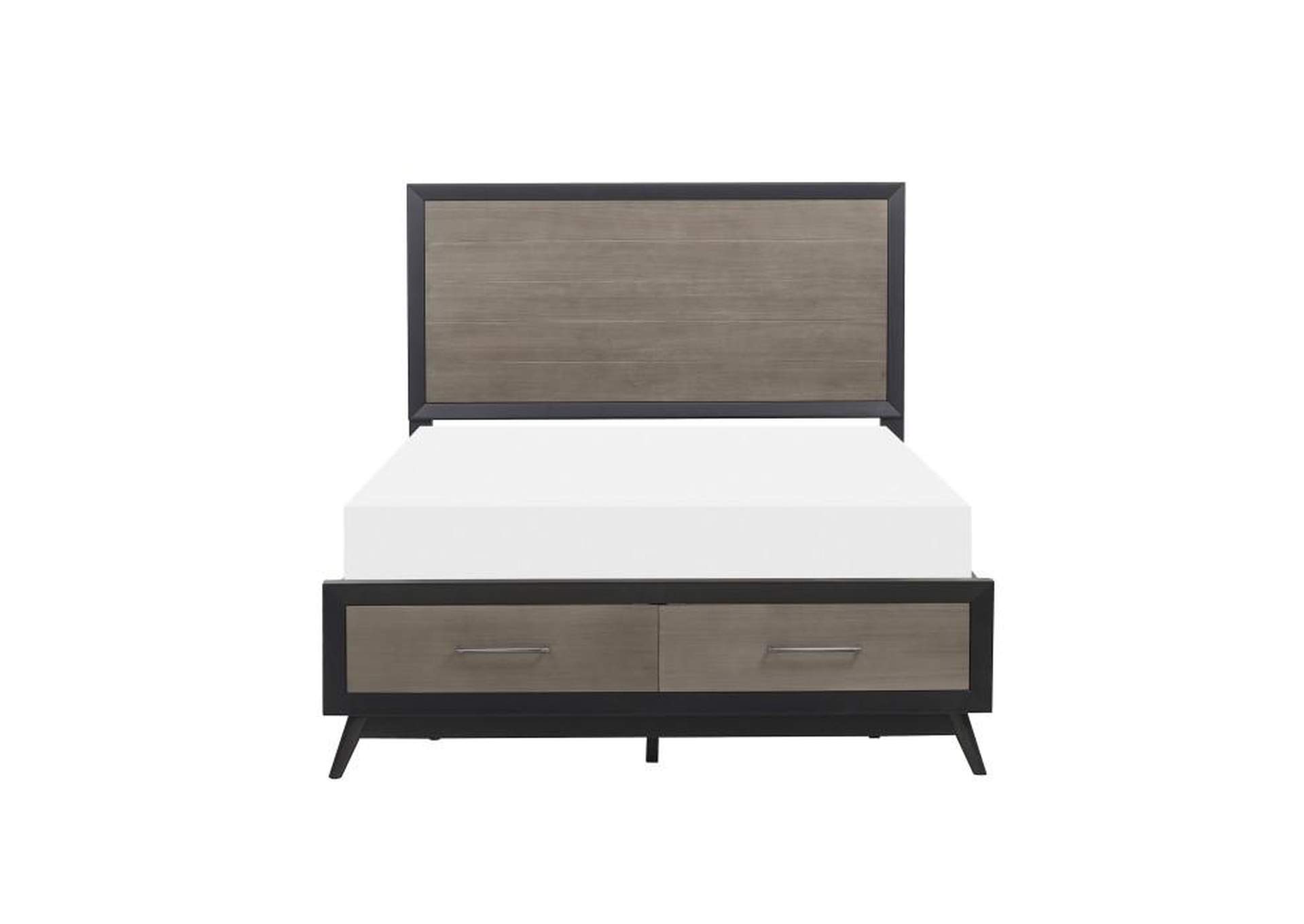 Raku Full Platform Bed With Footboard Storage,Homelegance