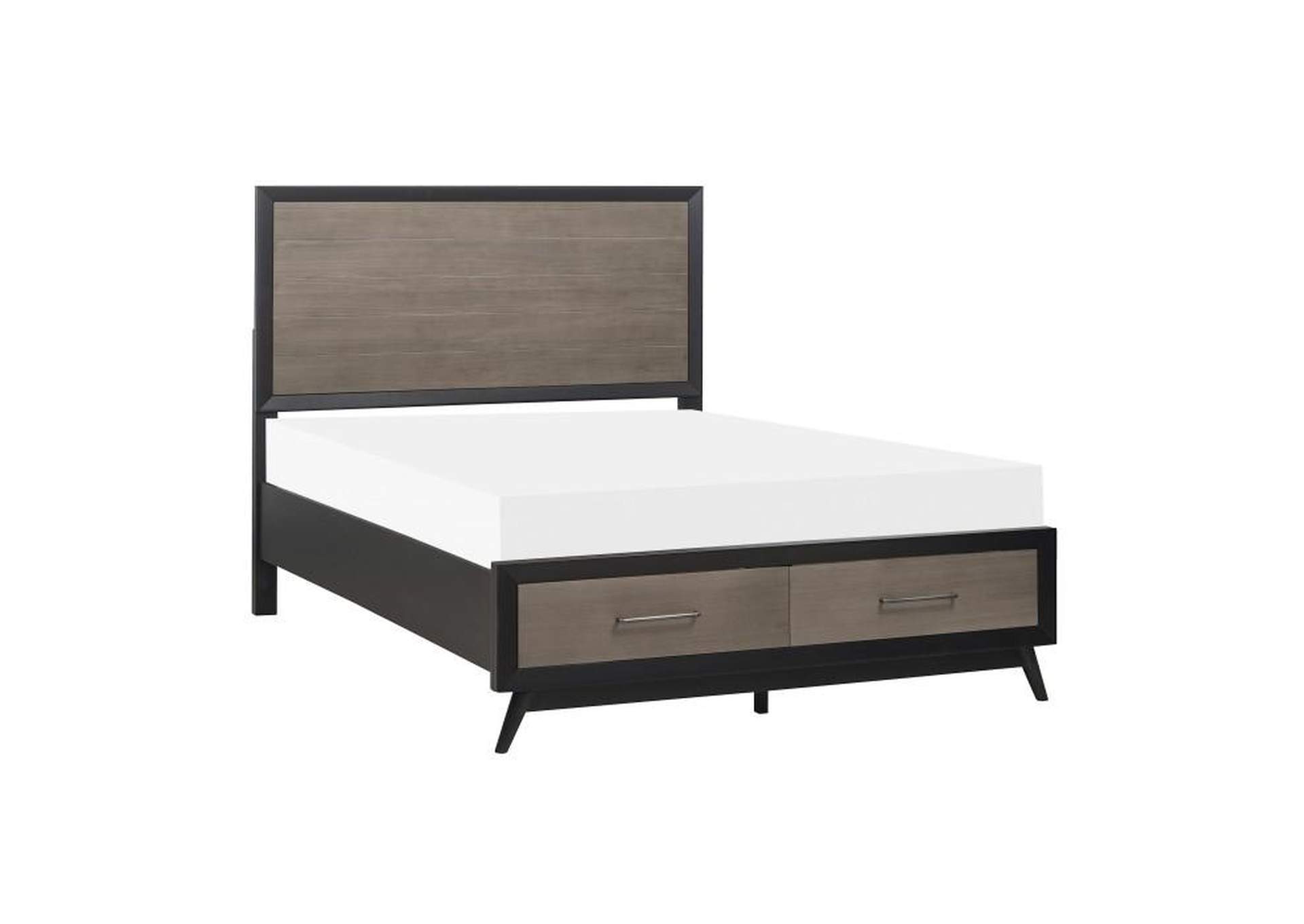 Raku Full Platform Bed With Footboard Storage,Homelegance