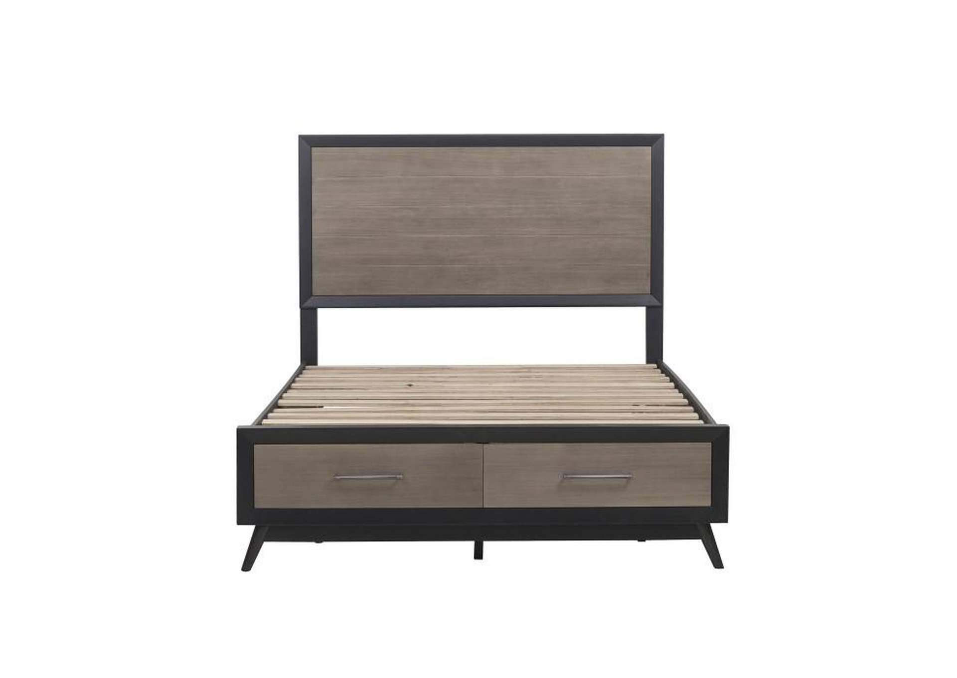 Raku Full Platform Bed With Footboard Storage,Homelegance