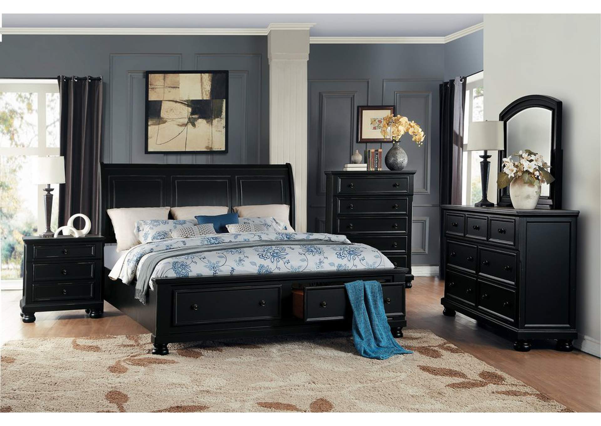 Black Chest, Black Sand Through,Pine Solid,Homelegance