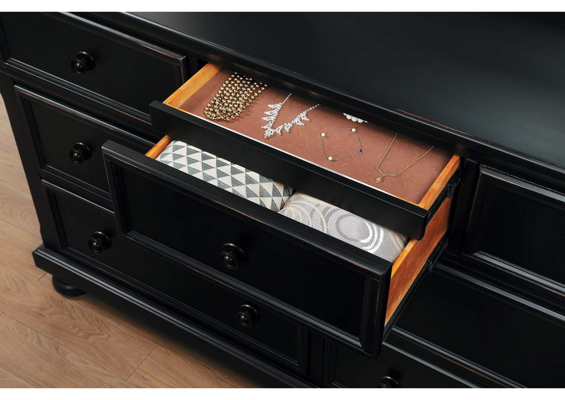 Dresser W/Hidden Drawer, Pine Solid,Homelegance