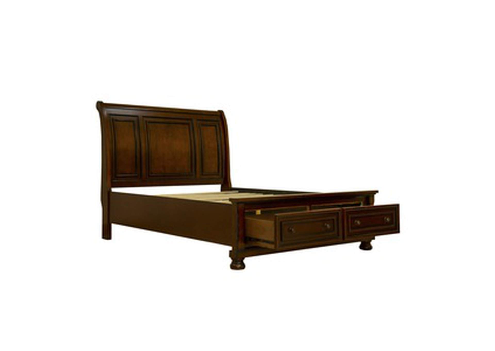 Queen Platform Bed With Footboard Storage,Homelegance
