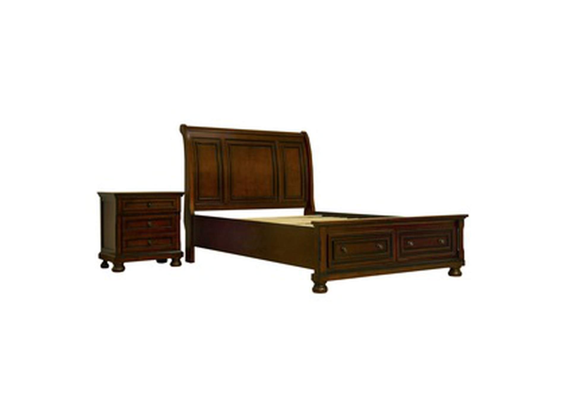 Queen Platform Bed With Footboard Storage,Homelegance