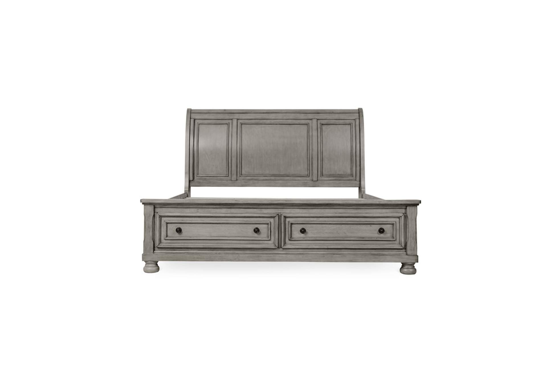 Eastern King Platform Bed With Footboard Storage,Homelegance