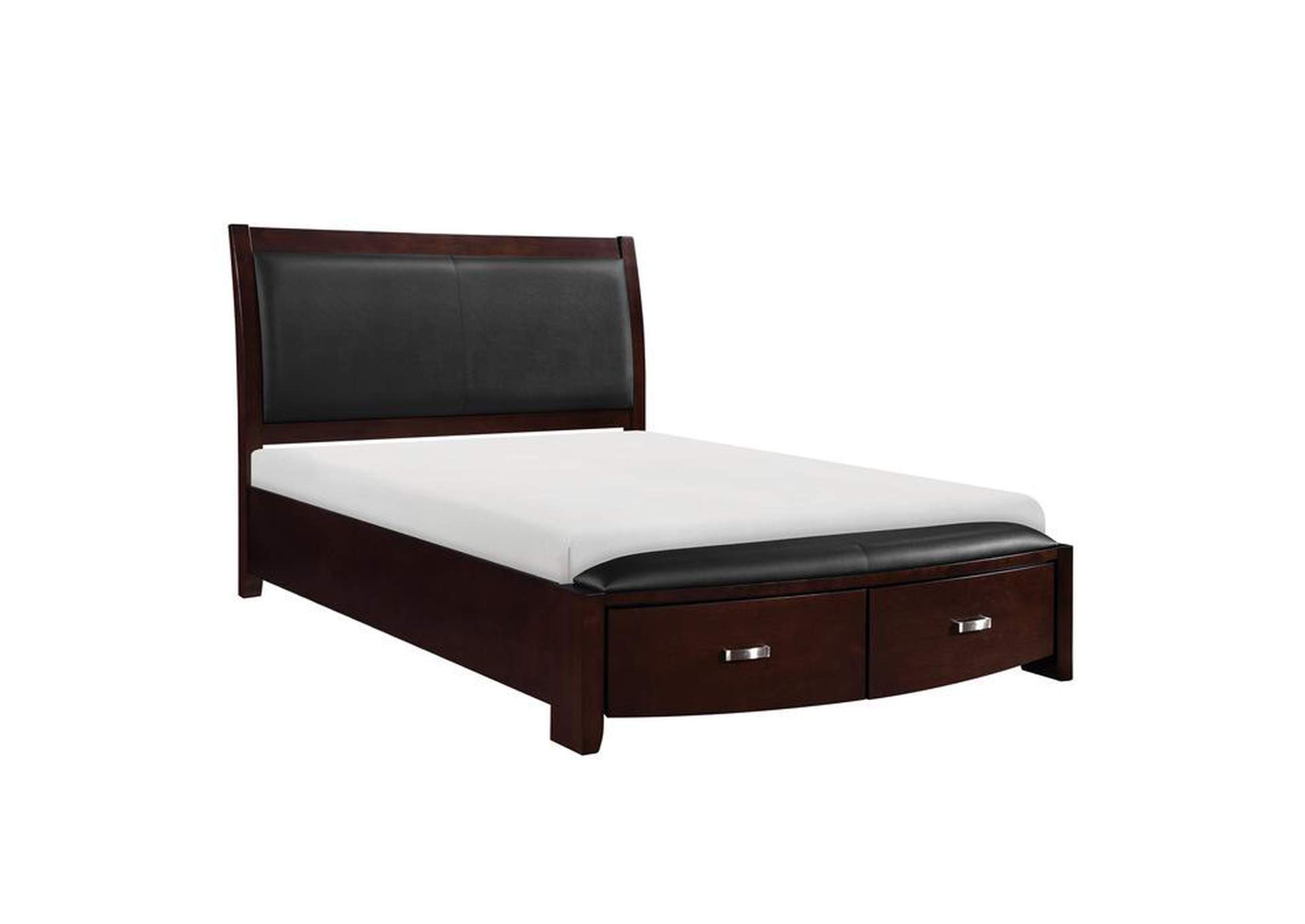 Lyric Eastern King Sleigh Platform Bed With Footboard Storage,Homelegance