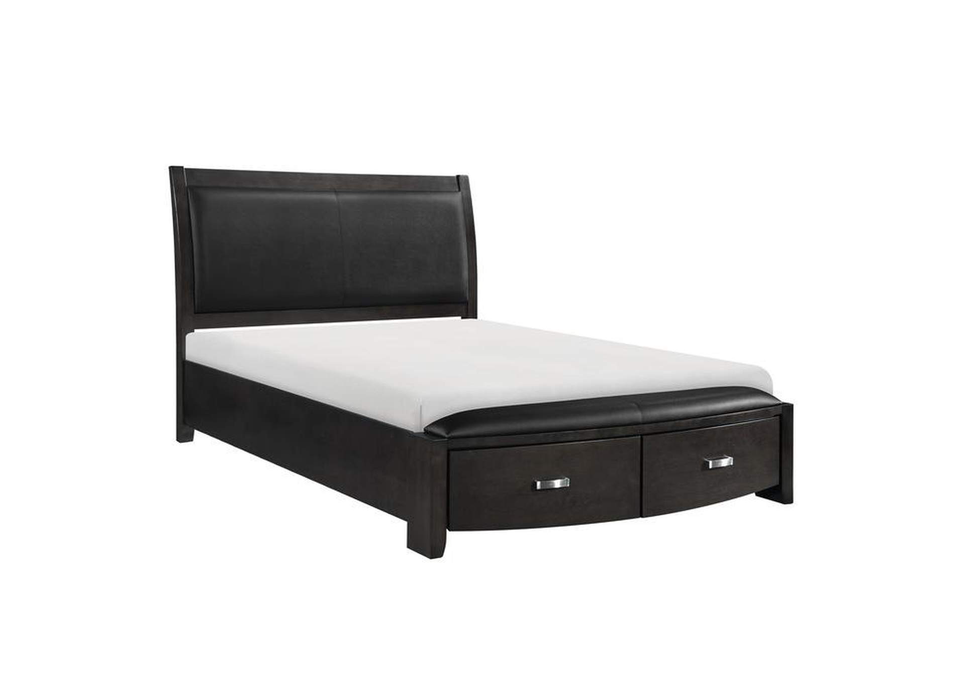 Lyric California King Sleigh Platform Bed With Footboard Storage,Homelegance