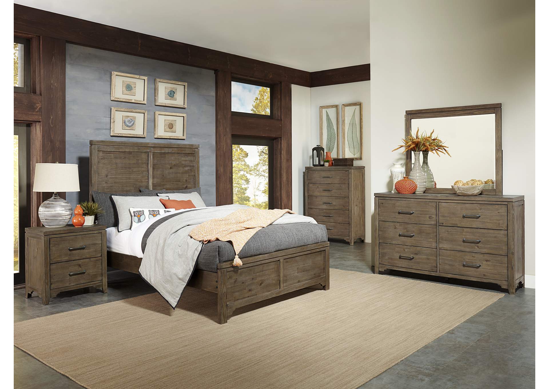 Brown Queen Panel Bed,Homelegance