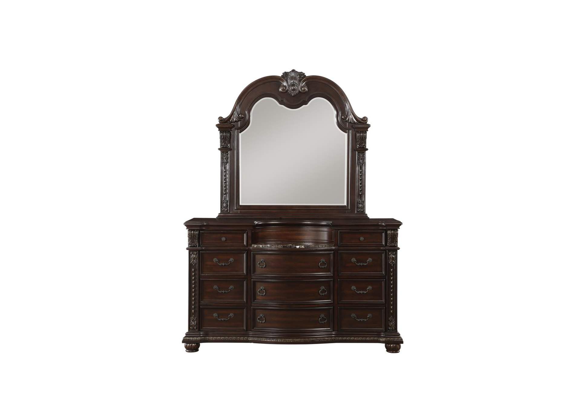 Dresser, Marble Insert, Cherry,Homelegance