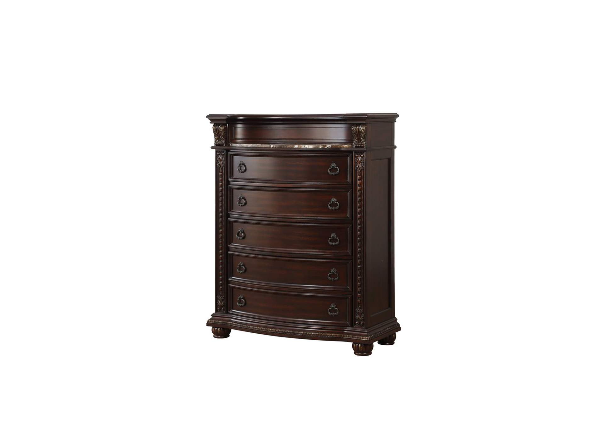 Chest, Marble Insert, Cherry,Homelegance