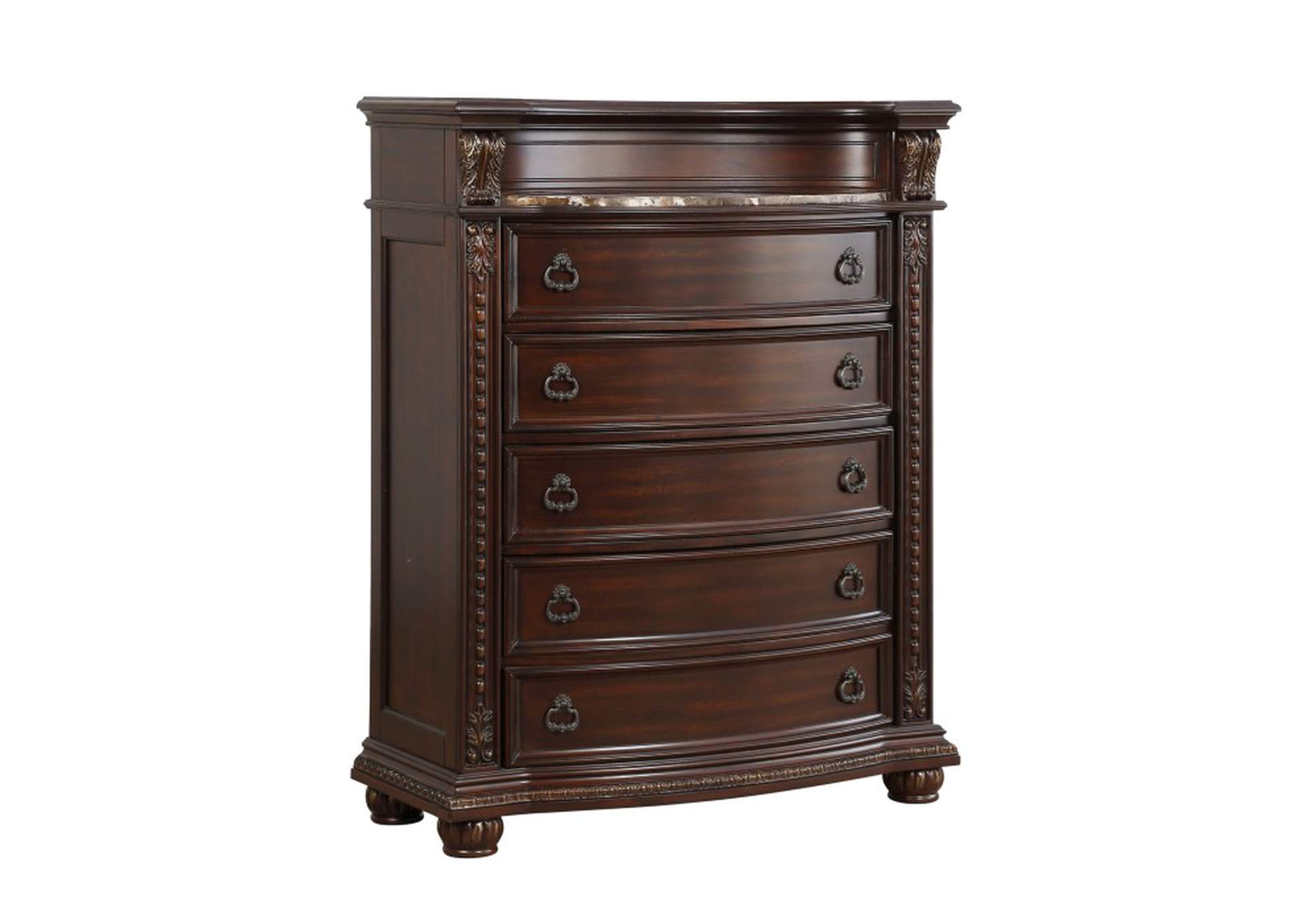 Cavalier Chest, Marble Insert,Homelegance