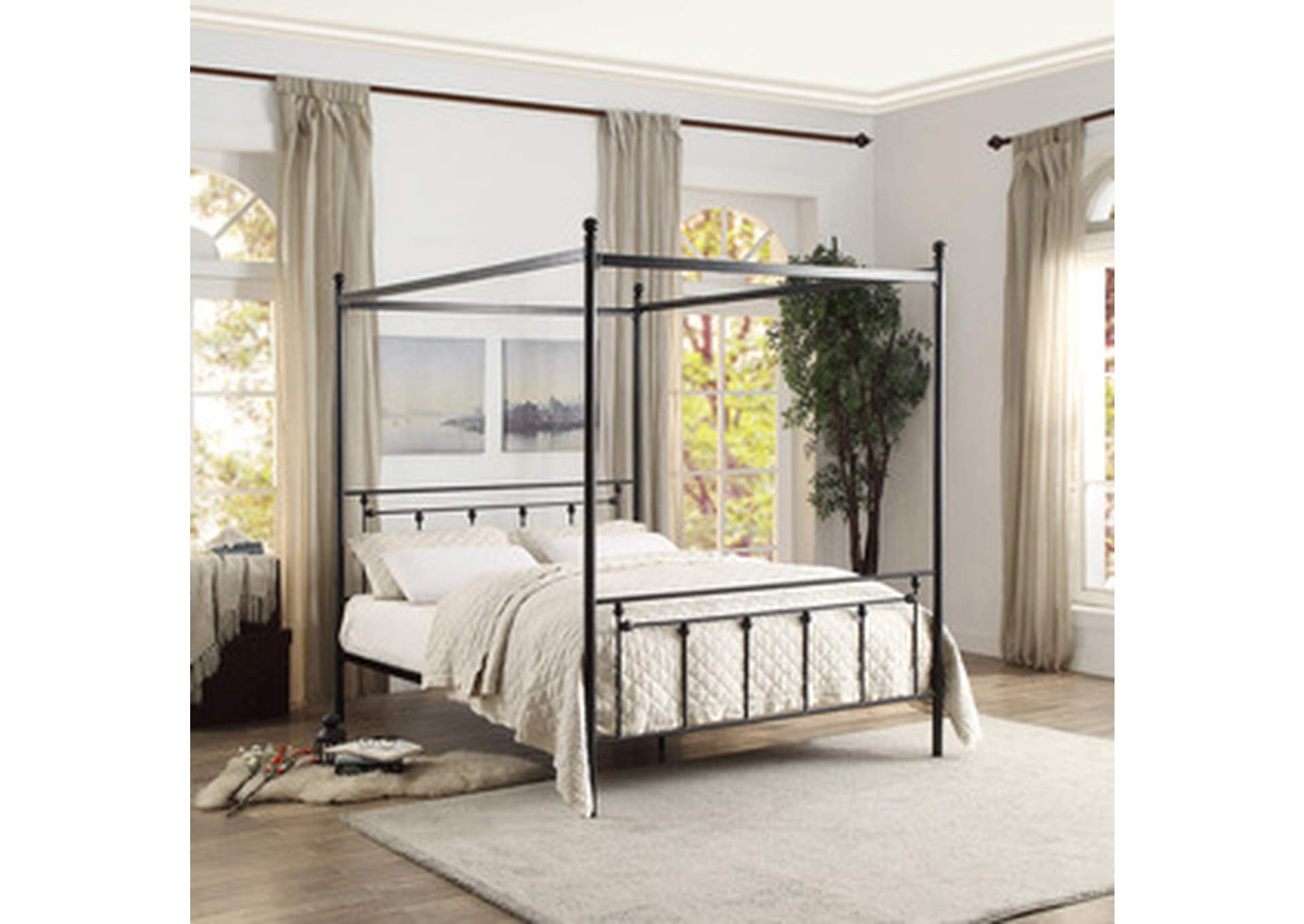 Chelone Queen Canopy Platform Bed,Homelegance