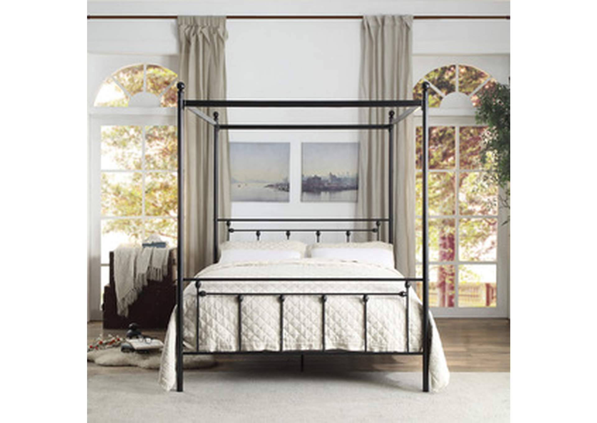 Chelone Queen Canopy Platform Bed,Homelegance