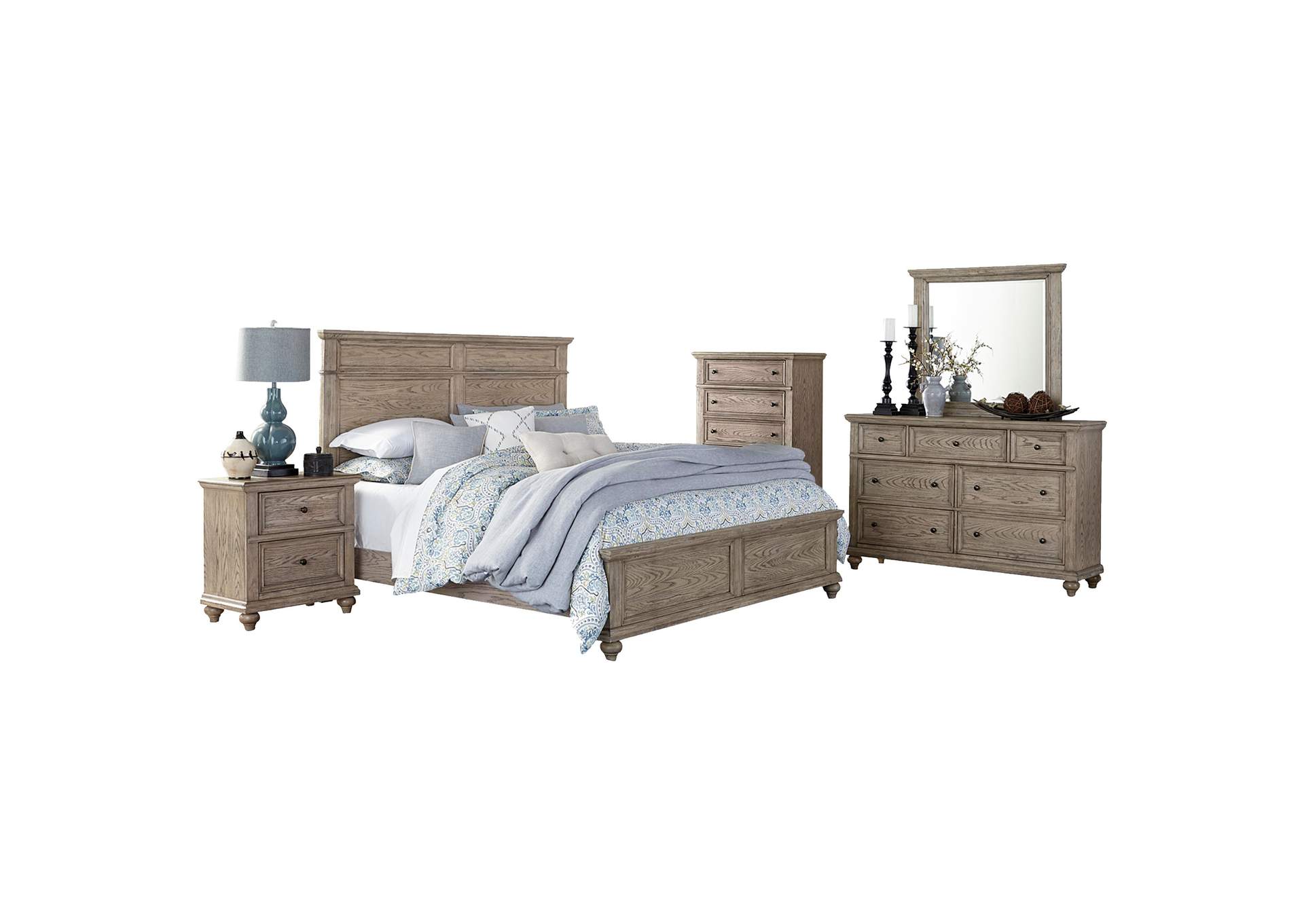 Oak Eastern King Bed,Homelegance