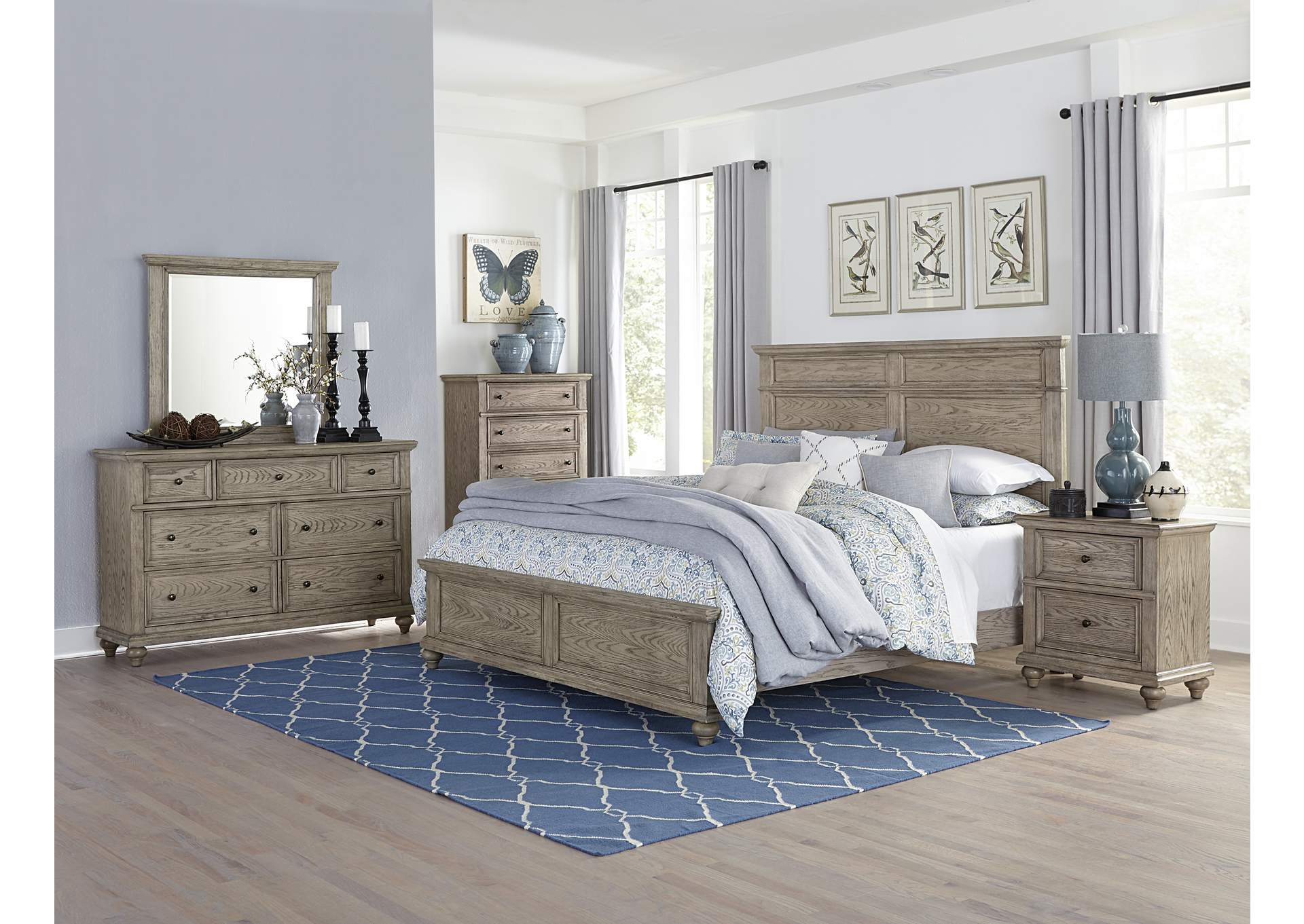 Oak Eastern King Bed,Homelegance