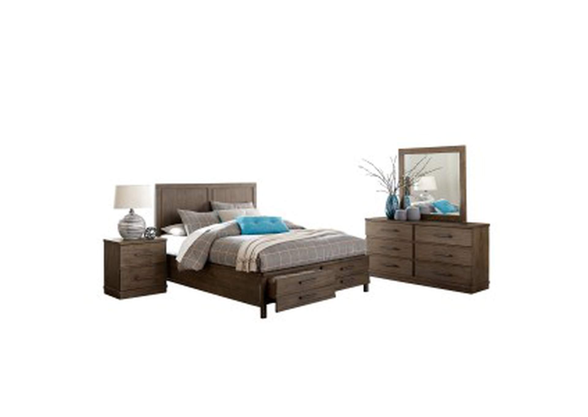 Bracco Eastern King Platform Bed With Footboard Storage,Homelegance