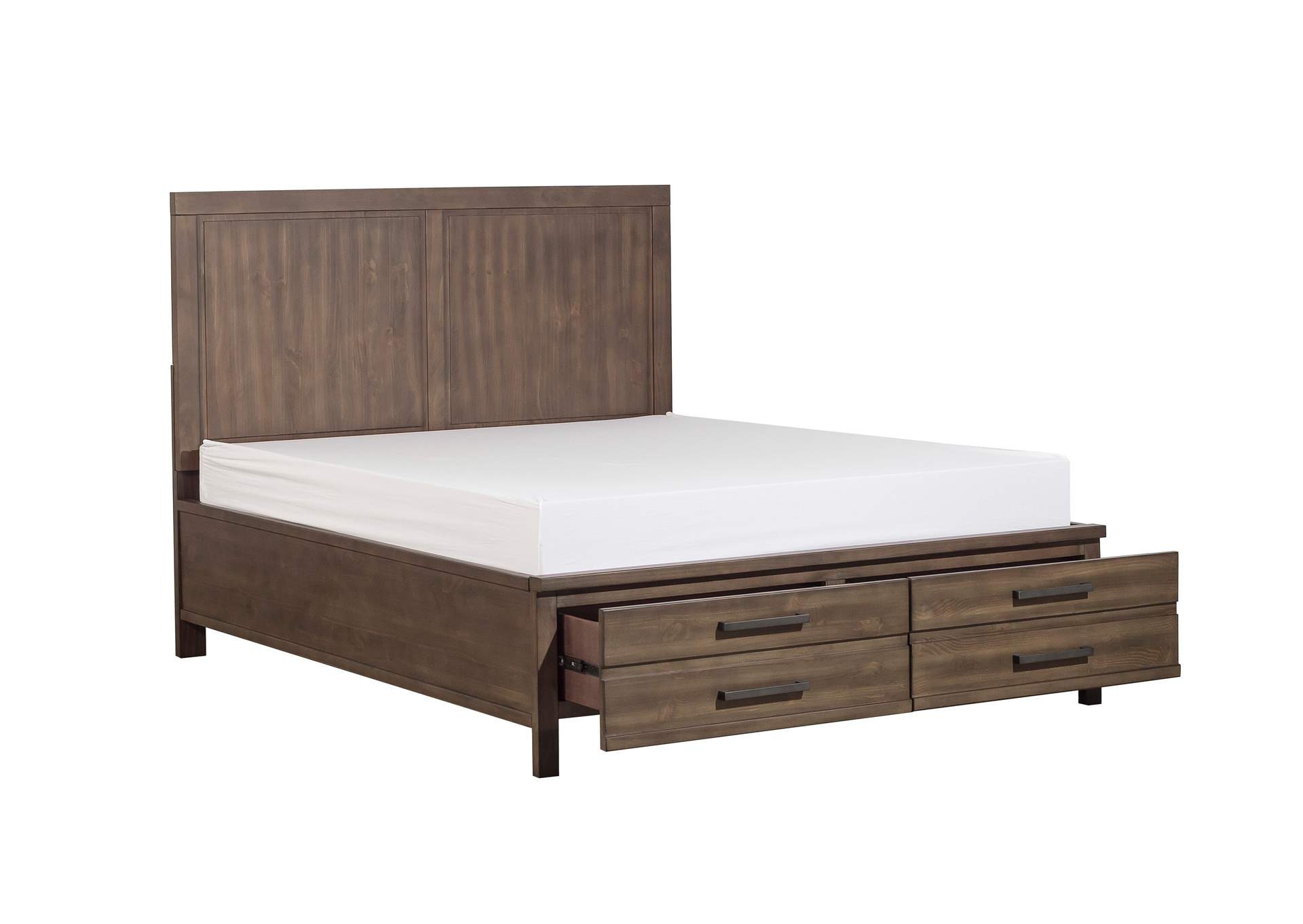 Bracco Pine California King Platform Bed with Footboard Storage,Homelegance