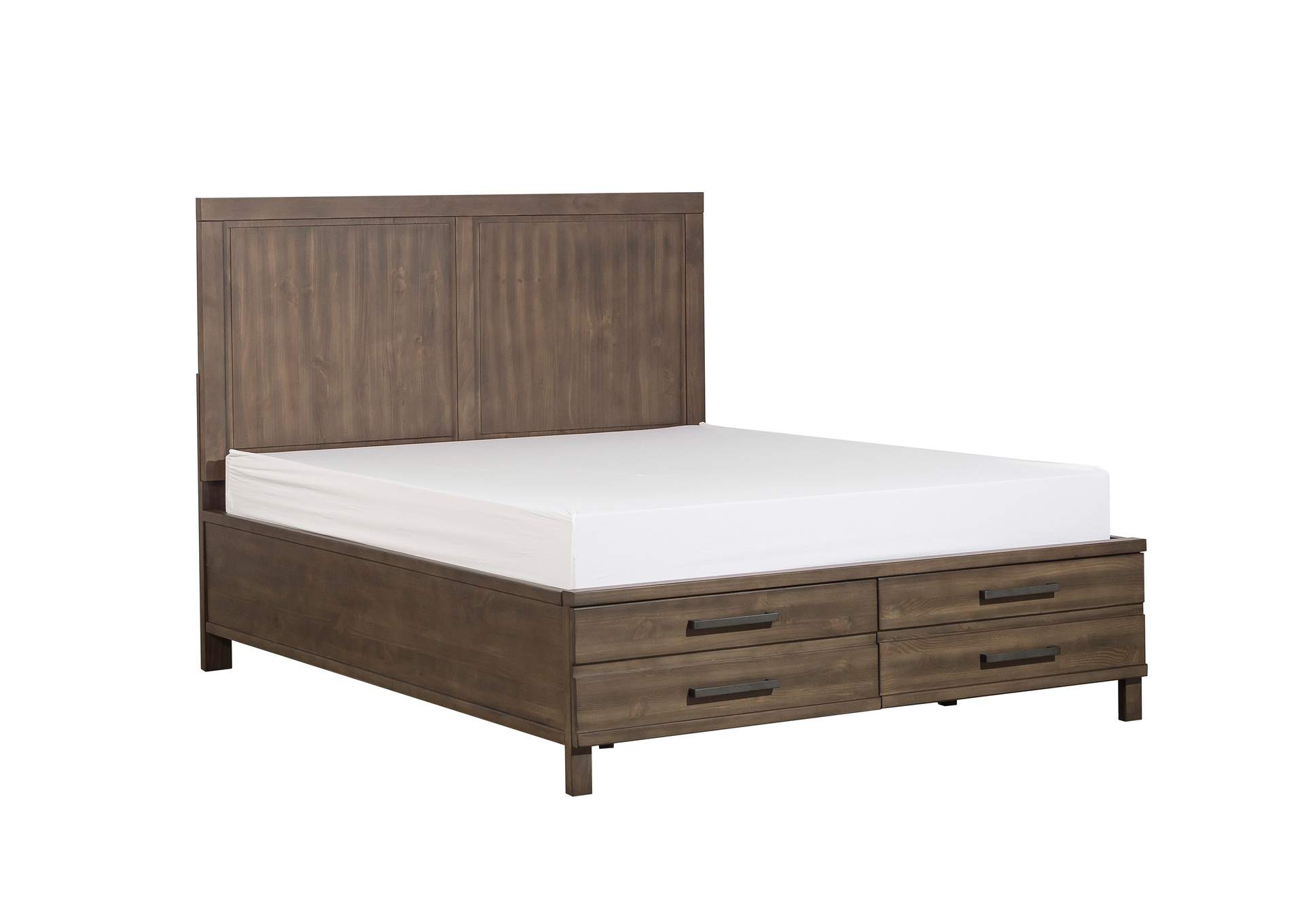 Bracco Pine California King Platform Bed with Footboard Storage,Homelegance
