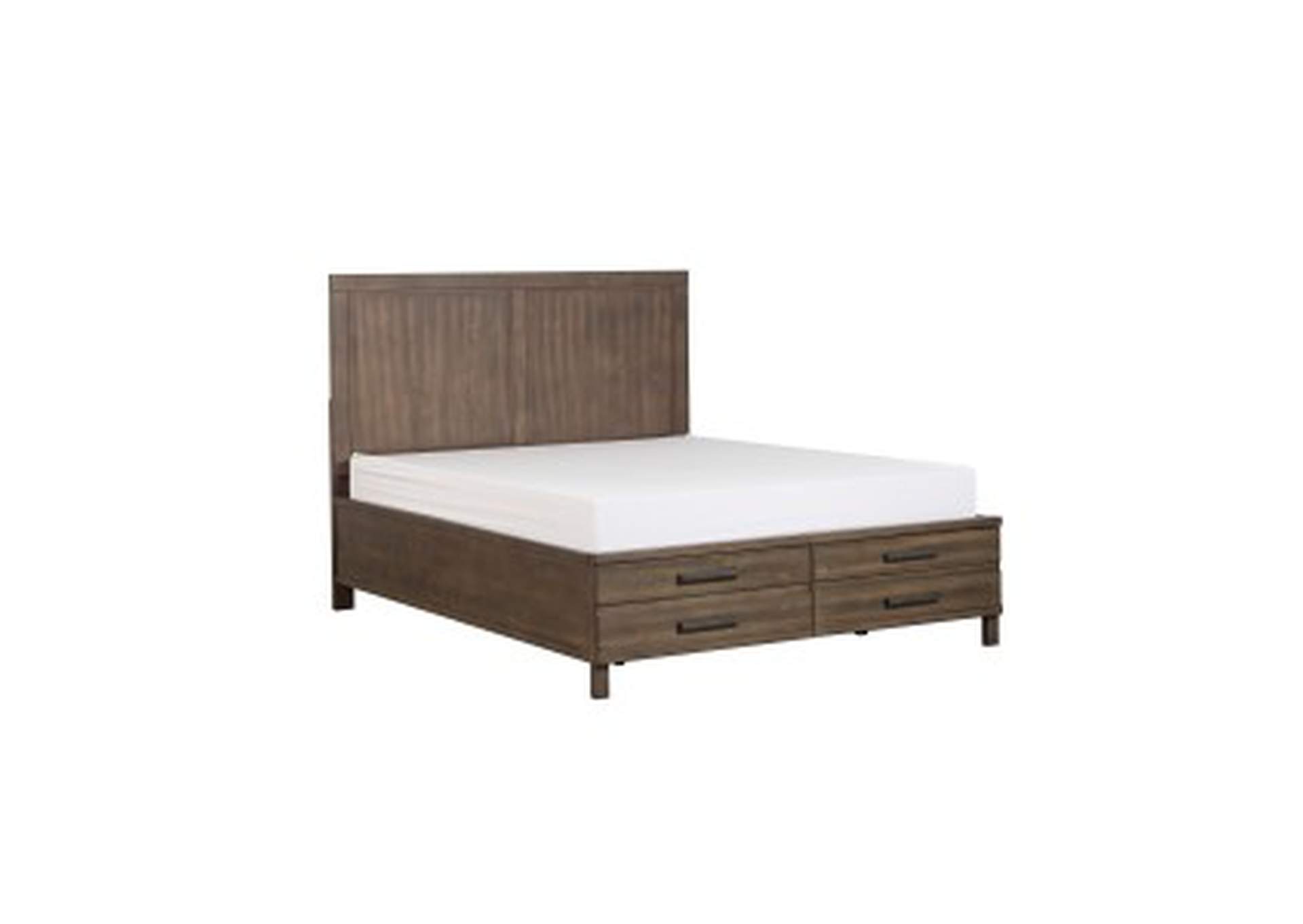 Bracco Queen Platform Bed With Footboard Storage,Homelegance