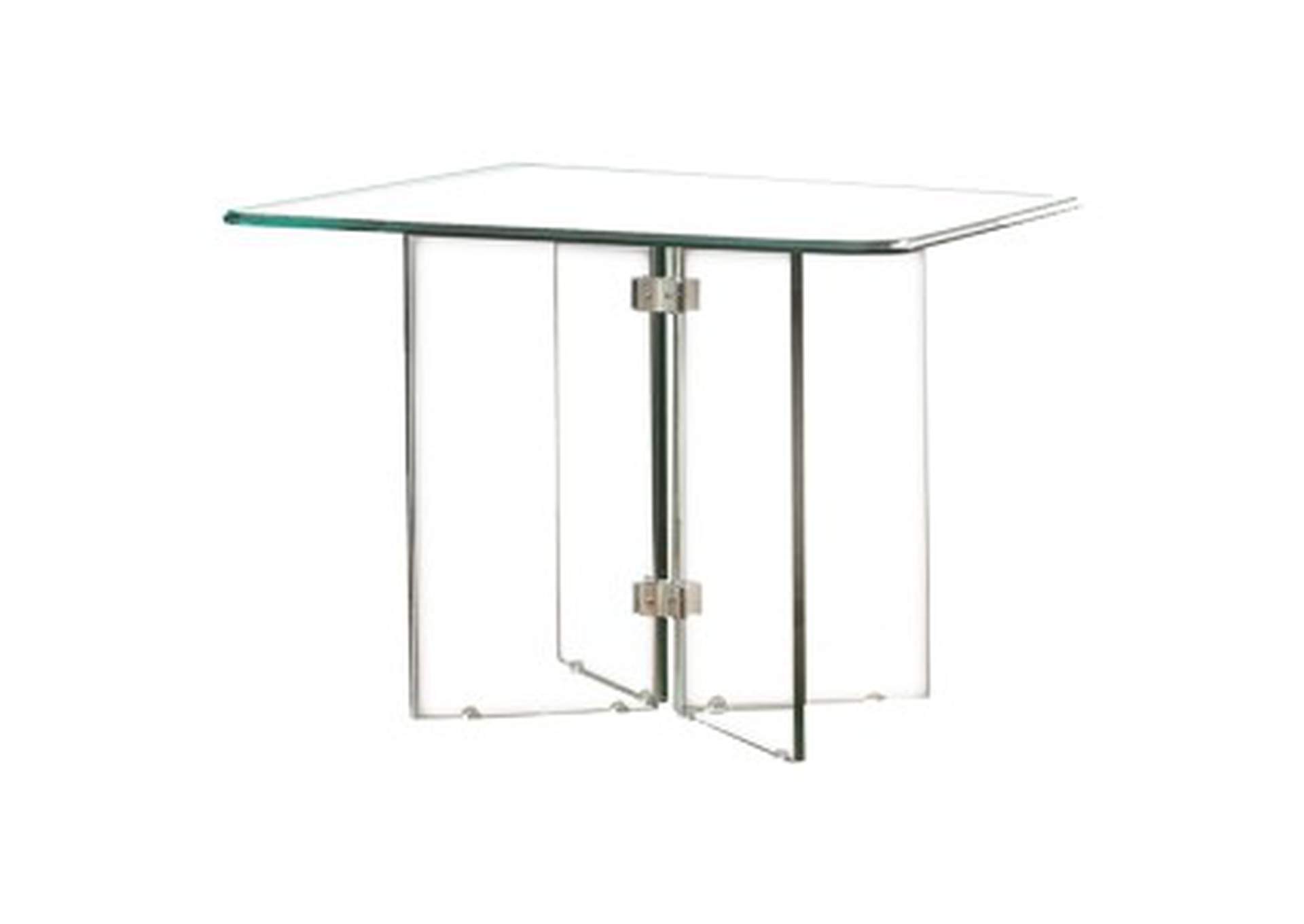 Square End Table Glass Top, Tempered,Homelegance