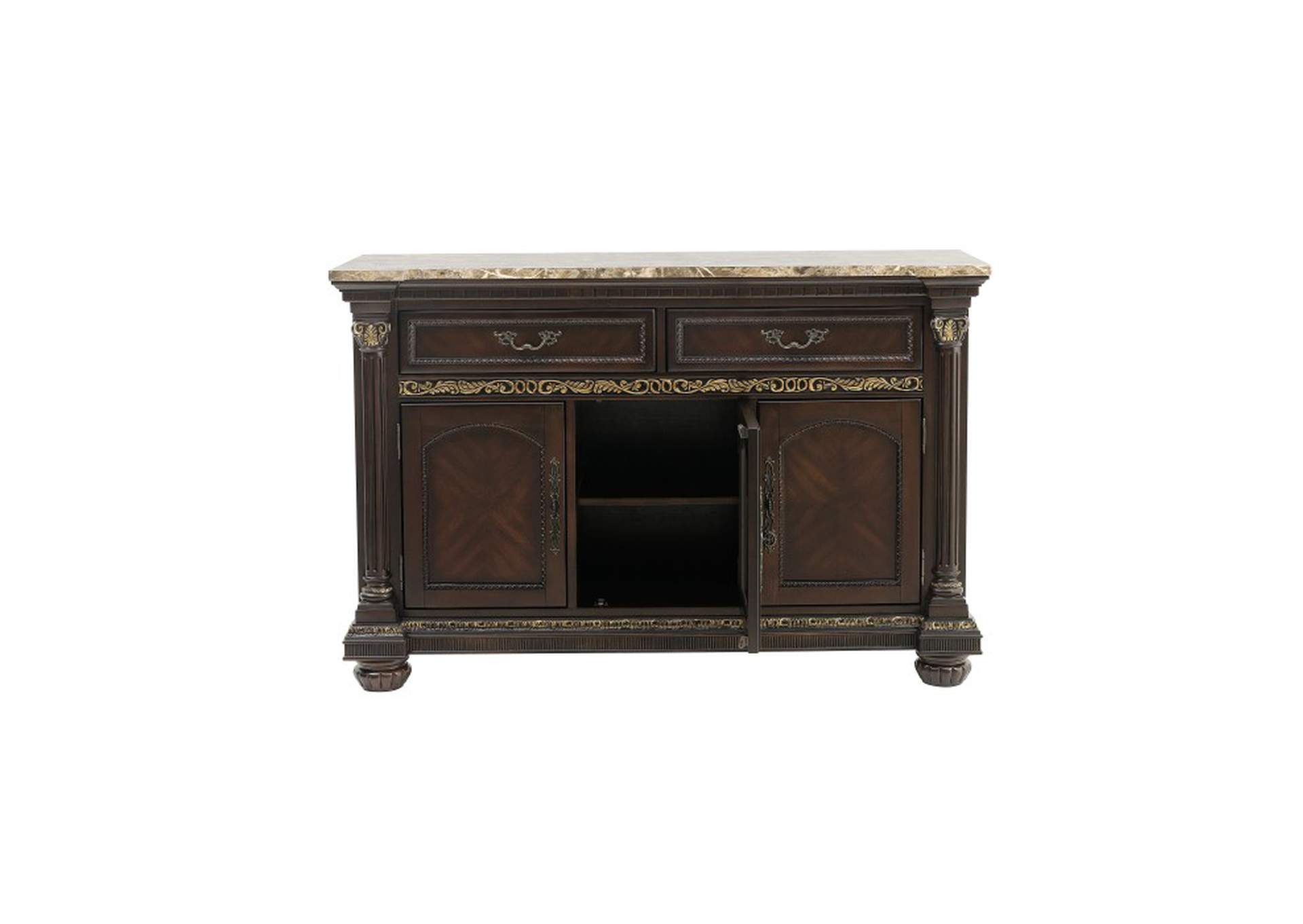Hill Server with Faux Marble Top,Homelegance