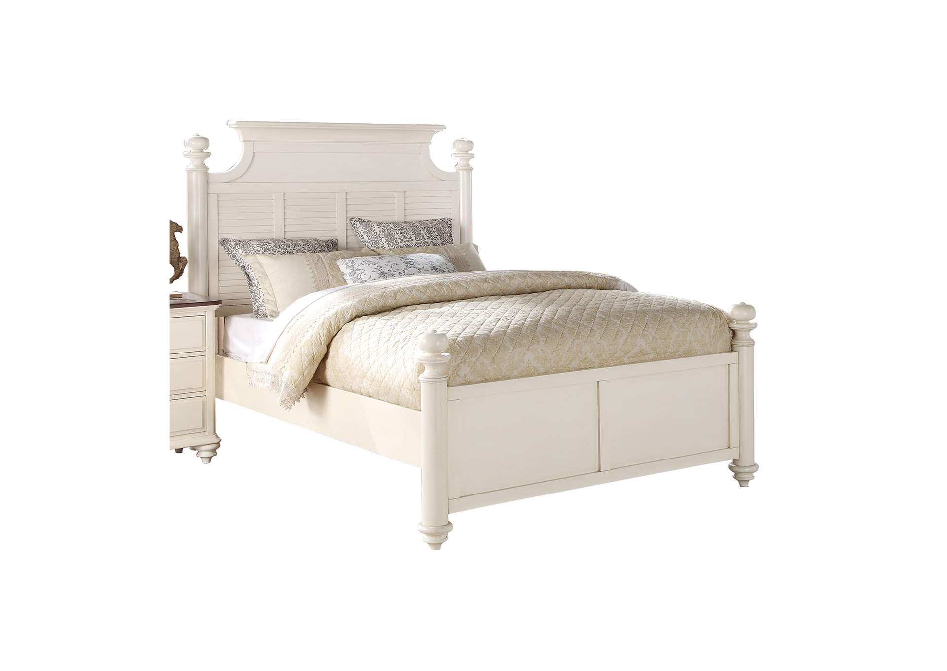White Eastern King Platform Bed,Homelegance