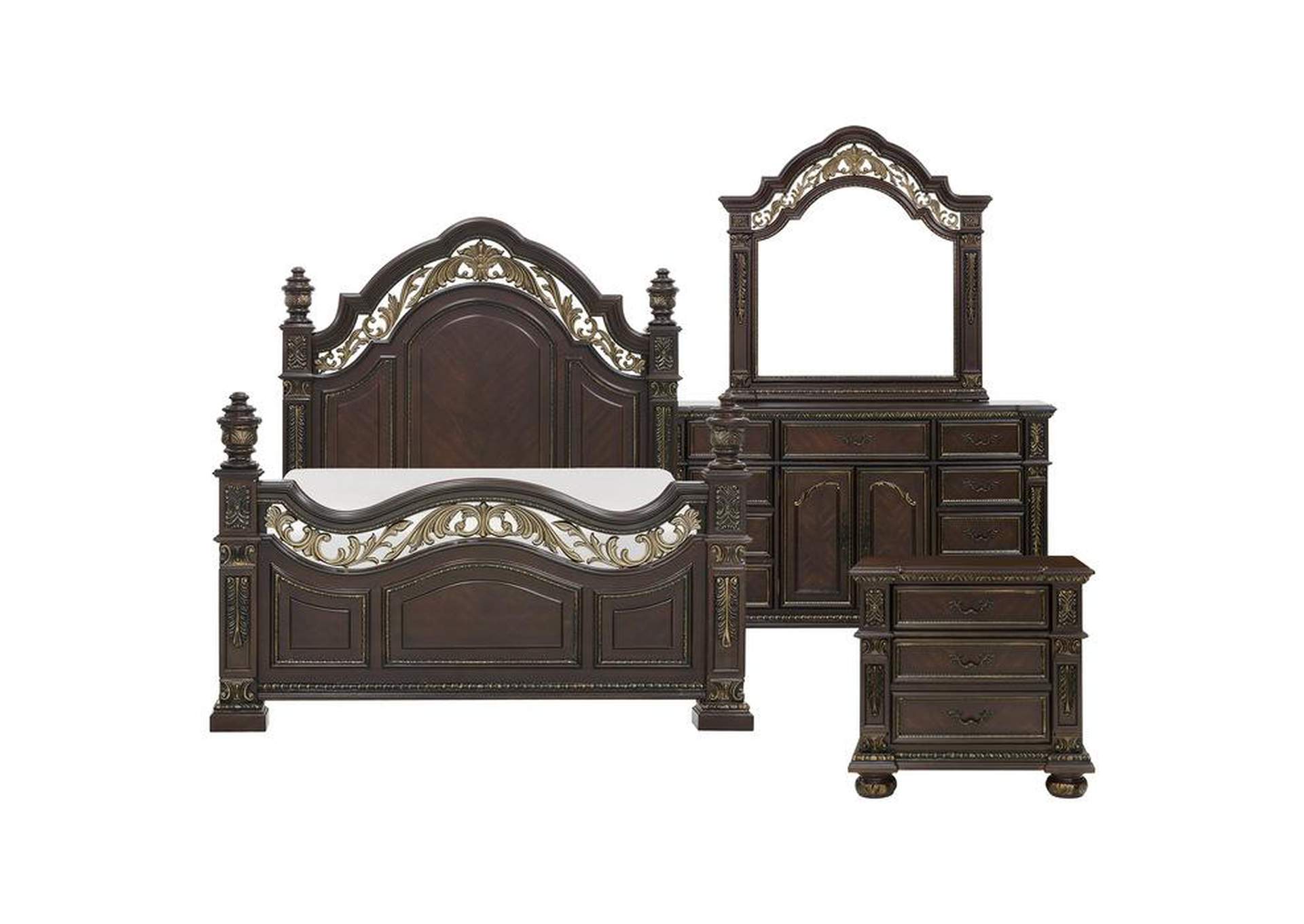 Catalonia 4 Piece Queen Bedroom Set,Homelegance