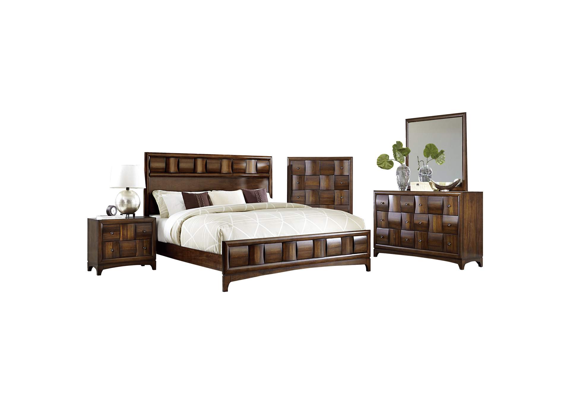 Dark Walnut Eastern King Bed,Homelegance