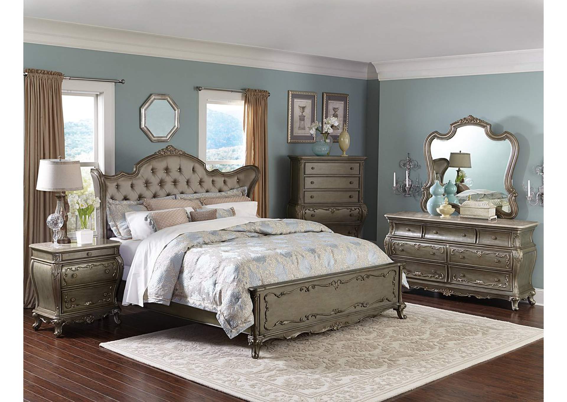 Night Stand W/Marble Top,Homelegance