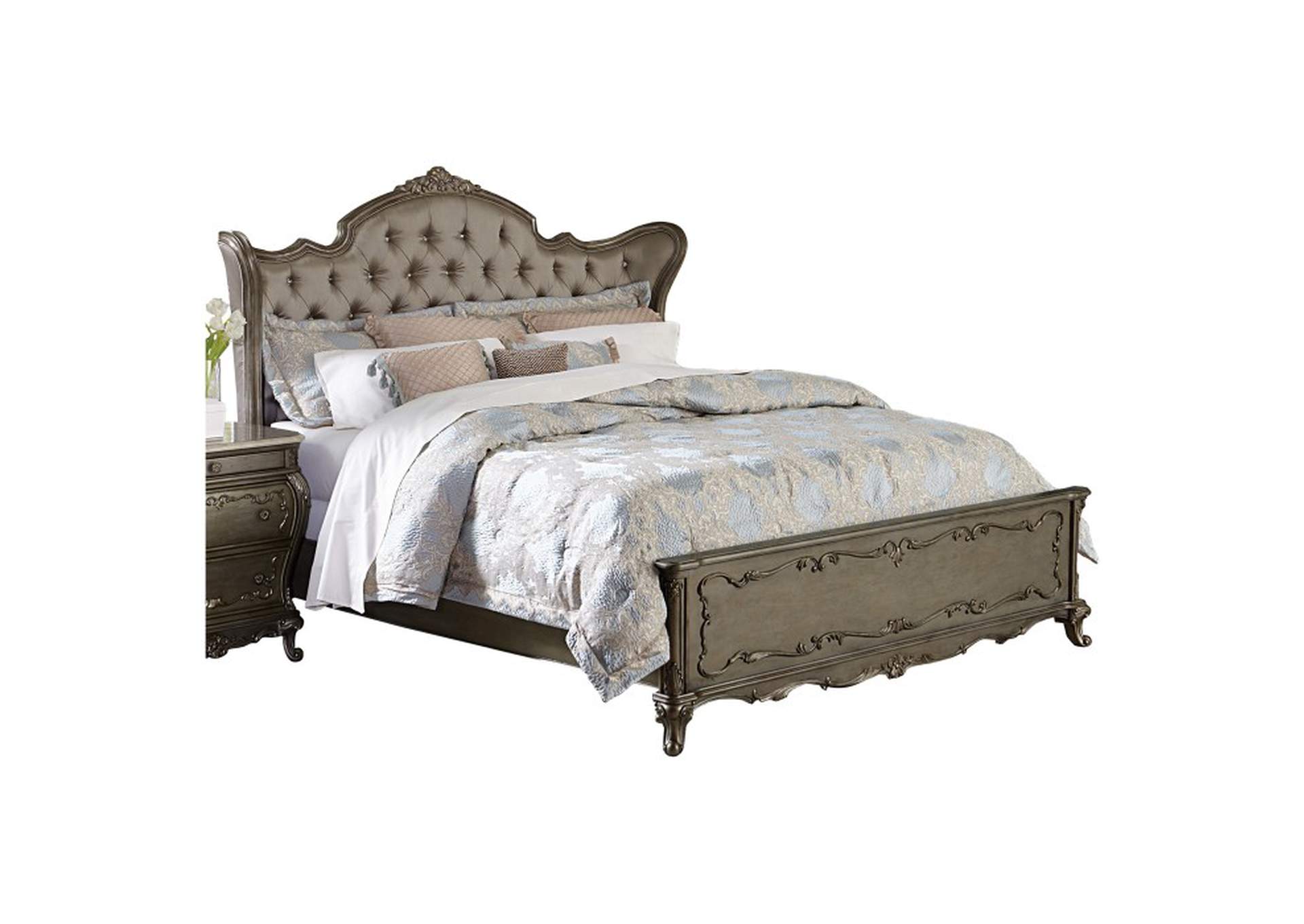 Florentina Eastern King Wing Bed,Homelegance