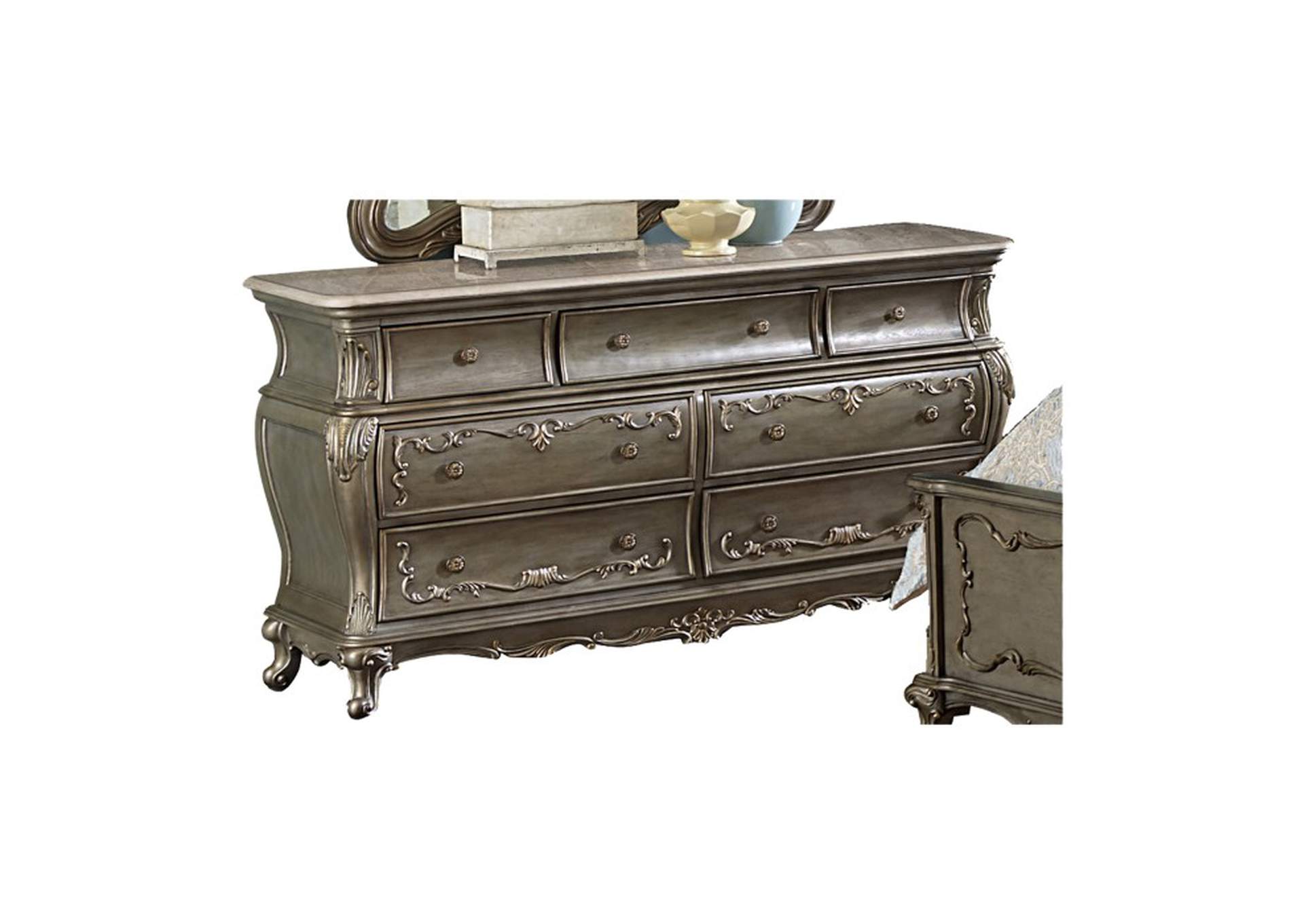 Florentina Dresser, Marble Top,Homelegance