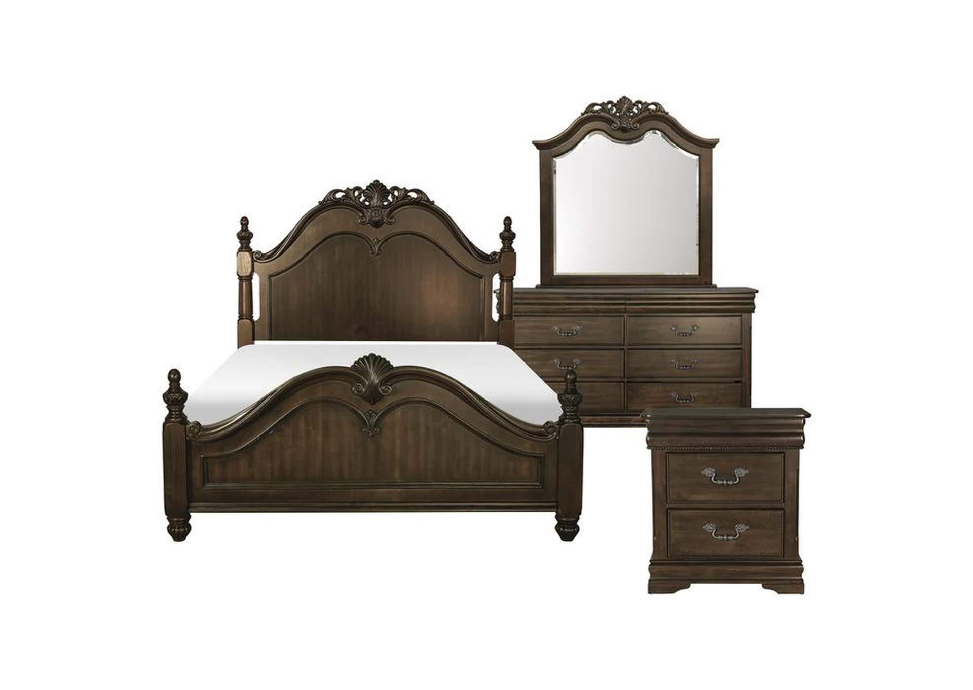 Belvieu 4 Piece Queen Bedroom Set,Homelegance