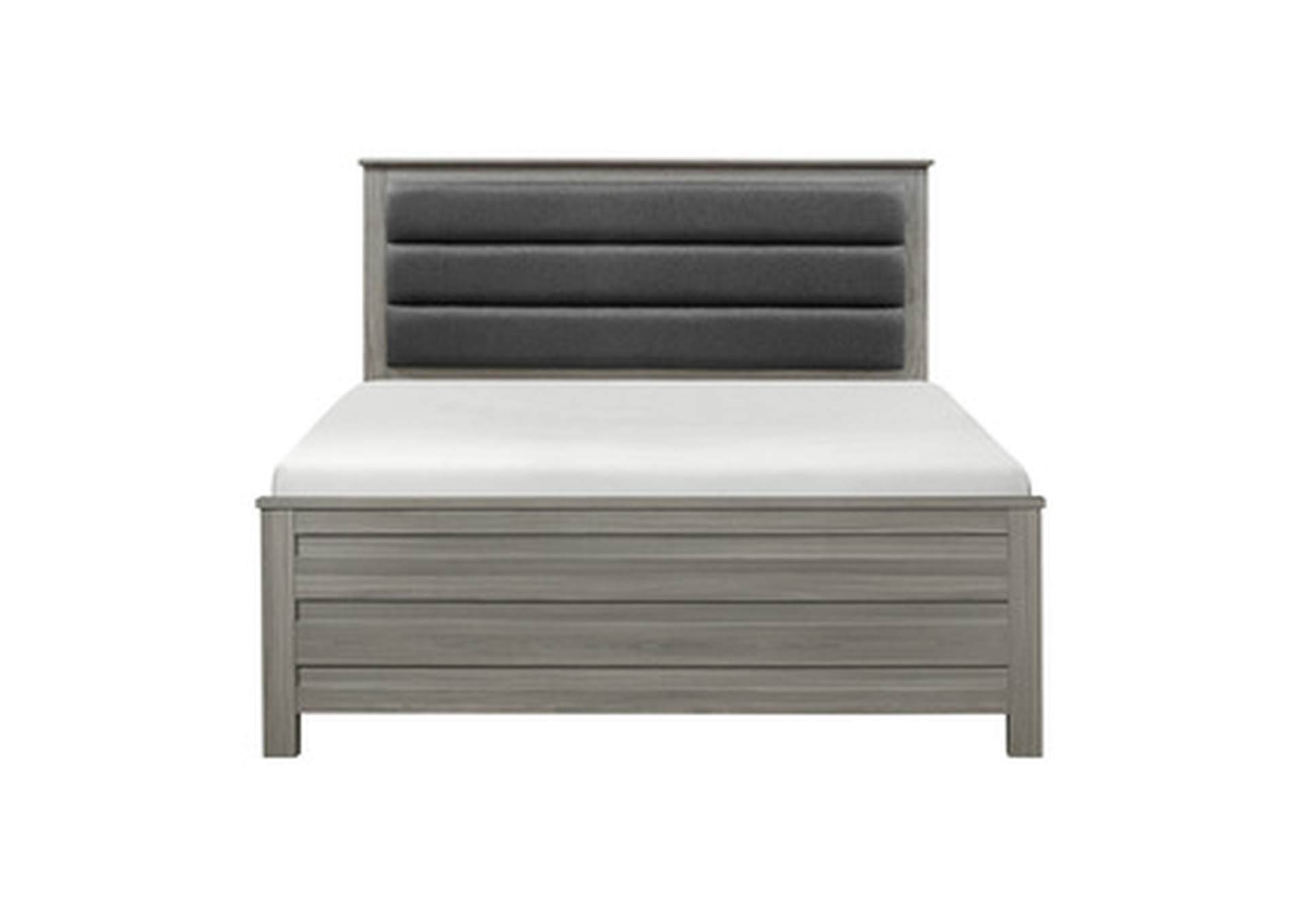 Queen Upholstered Hb, Dark Gray Fabric,Homelegance