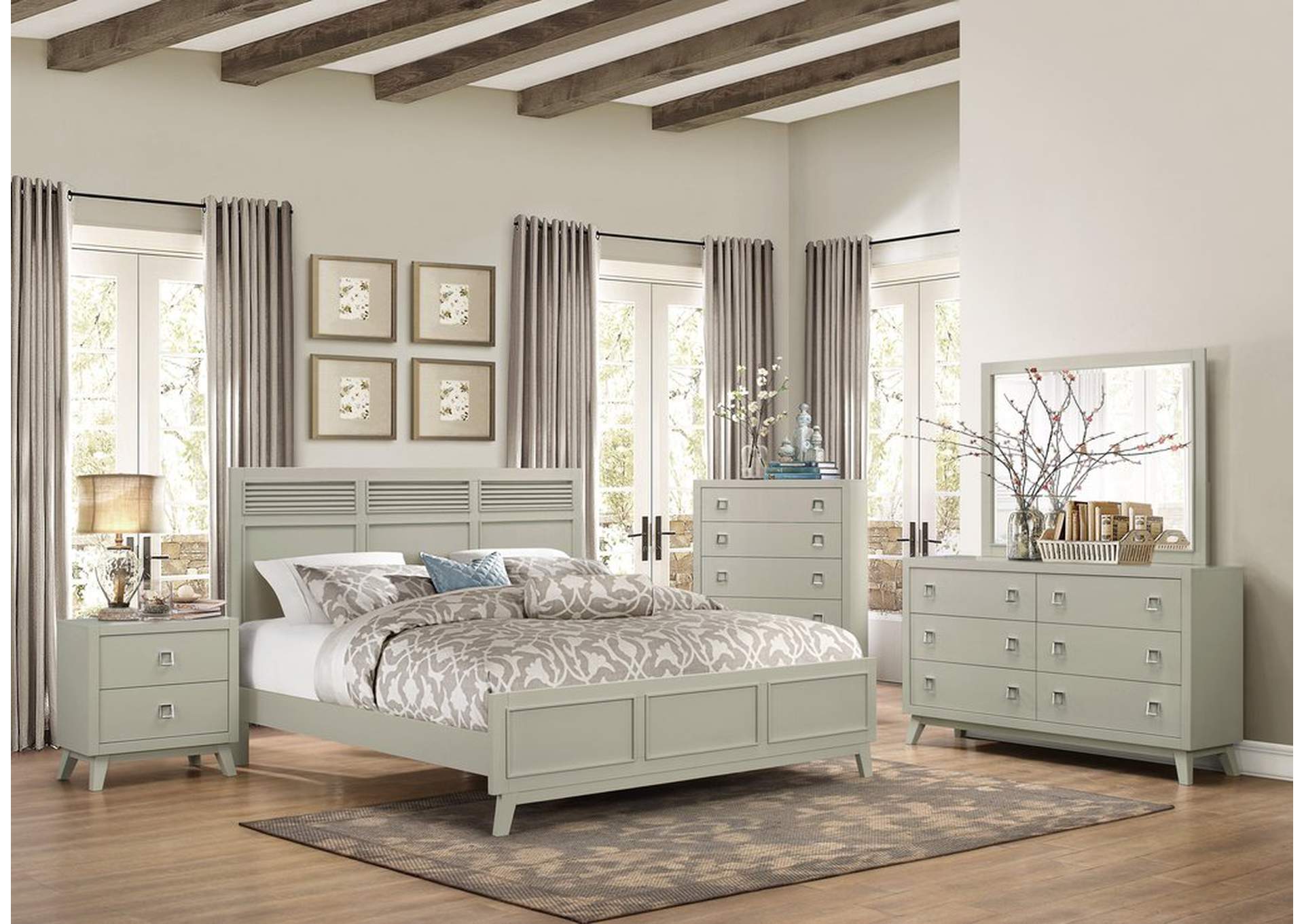Night Stand, Light Grey,Homelegance