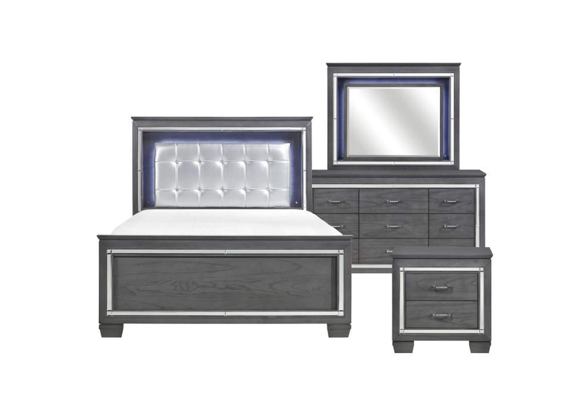Allura 4 Piece Queen Bedroom Set,Homelegance