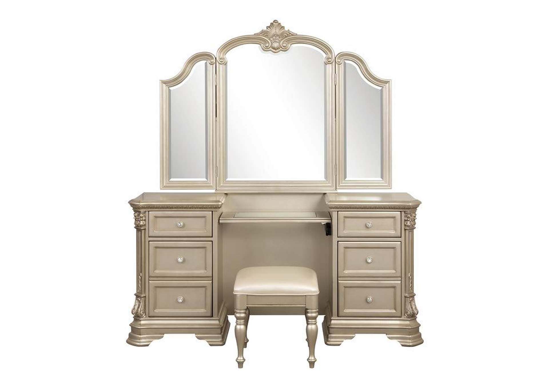 Antoinetta Vanity Dresser With Mirror,Homelegance