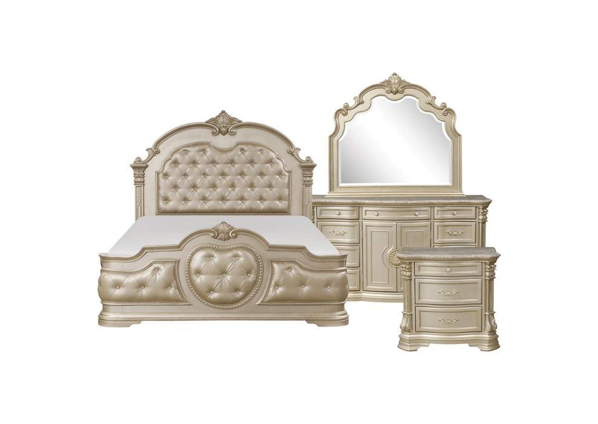 Antoinetta 4 Piece Queen Bedroom Set,Homelegance