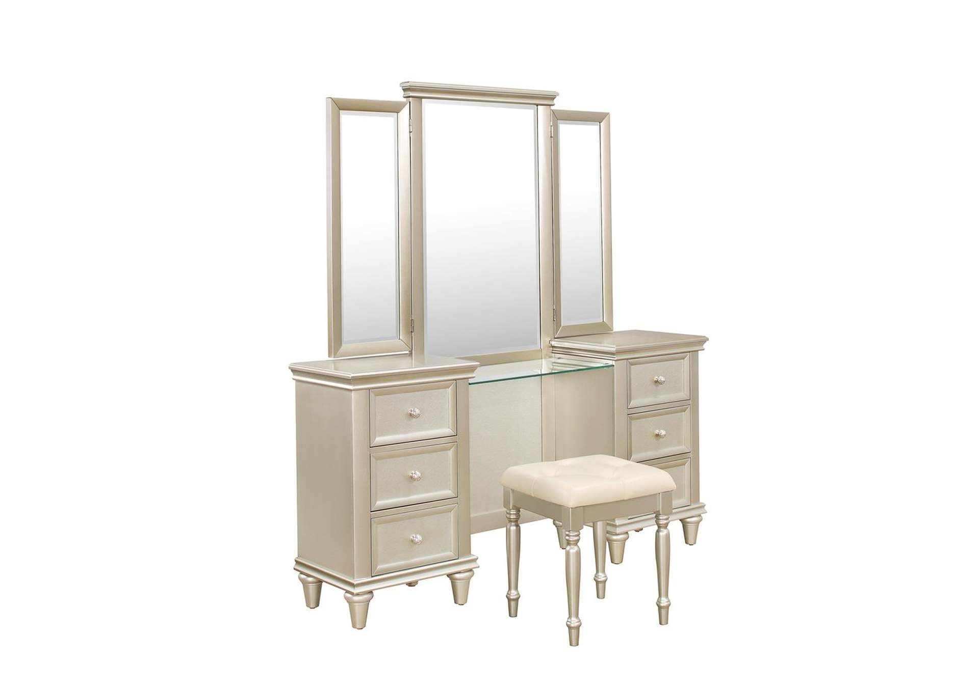 Mirror & Bottom Panel & Center Glass Top,Homelegance